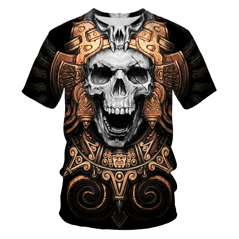 

Oversized T-shirt Ghost Bride Creative Trend Skull O-neck Short Sleeve Personality Popular Men's and Women's T-shirt 3D Printing