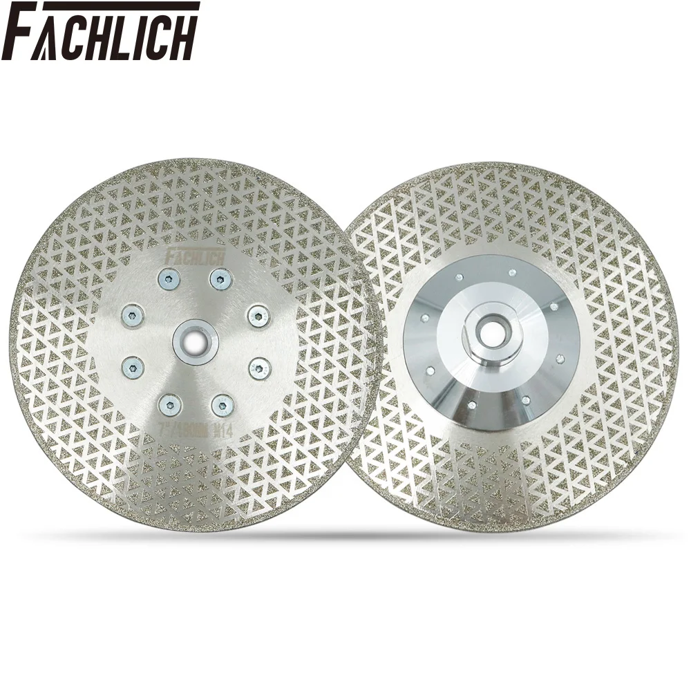 2pcs Electroplated Diamond Grinding Saw Blade Cutting Disc both Side Coated Diamond Disc For Granite & Marble Dia 7inch/180mm