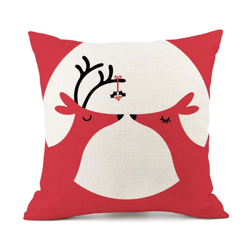 

Christmas Deer element pattern 3D printed Polyester Decorative Pillowcases Throw Pillow Cover Square Zipper Pillow cases style-3