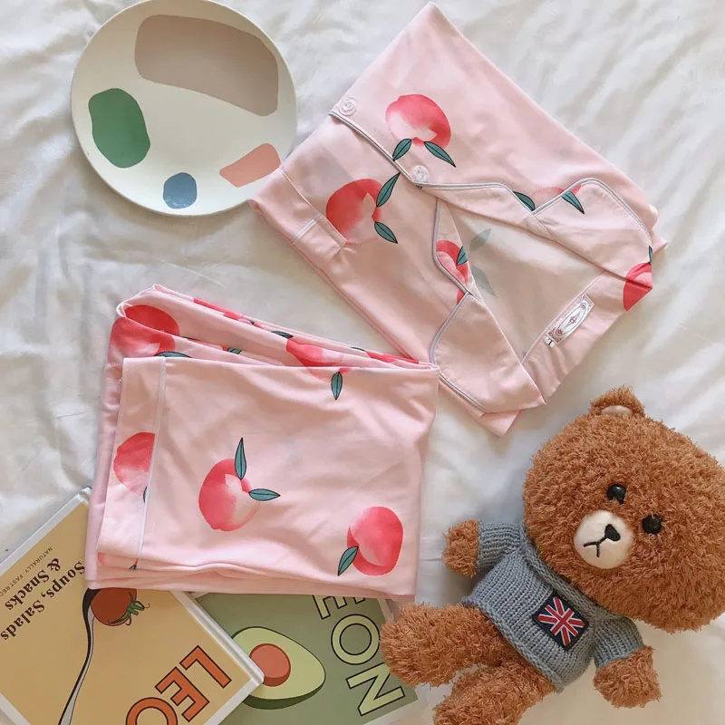 Women's Pajamas Sets Long-sleeved Cardigan Spring and Autumn Home Service Suit Clothes Sleepwear for Women pijama feminino