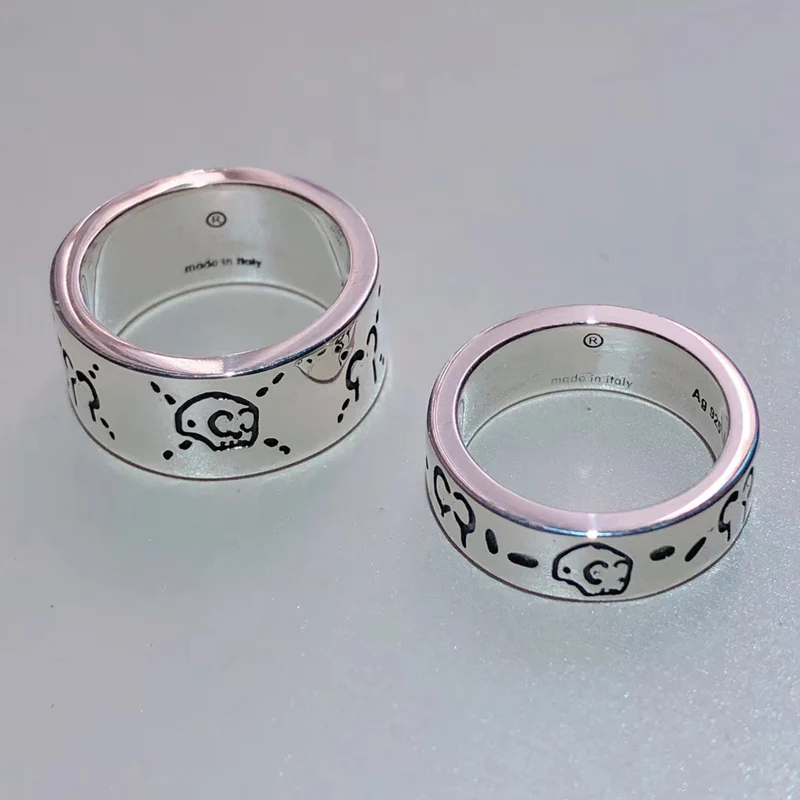 1:1S925 серебро кольца классика ретро резной узор кольцо Женские Ювелирные изделия