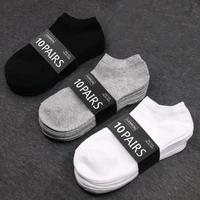 10 pairs solid color women socks breathable sports socks casual boat socks comfortable cotton ankle socks size 36 44 white black