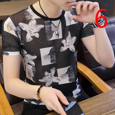 

New men's round neck summer short-sleeved T-shirt mercerized cotton thin section half sleeve