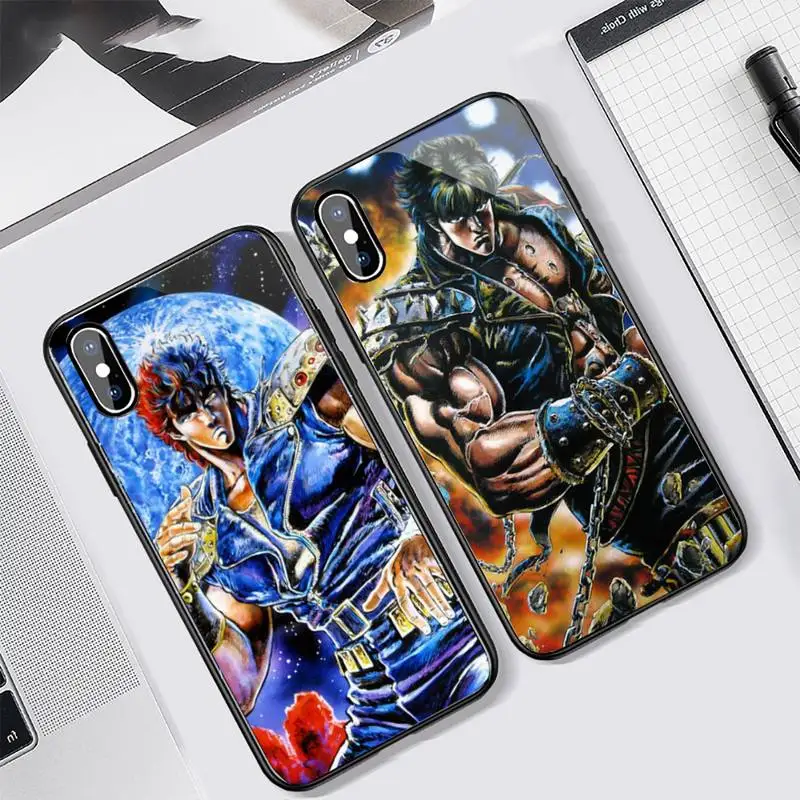 Чехол Hokuto no ken из японского аниме для телефона закаленное стекло iphone 6 7 8 plus X XS XR 11 12