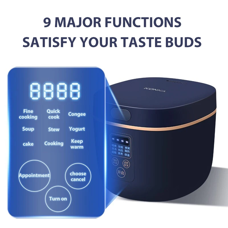 Mini Smart Rice Cooker Multifunctional Portable Rice Cooker Stainless Steel Non-stick Inner Container Kitchen Appliances Cooking