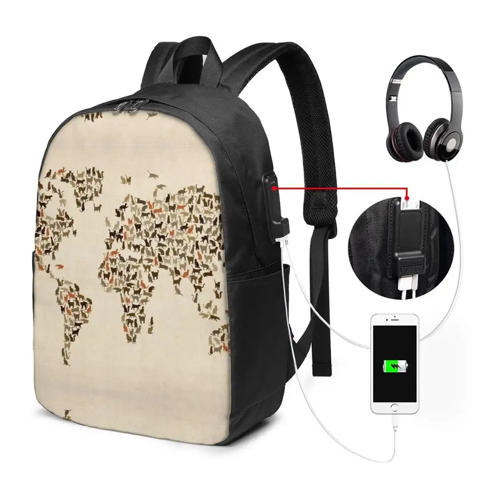 

Map Backpack Map Backpacks Shopping High quality Bag Man - Woman Multi Purpose Print Trend Teen Bags