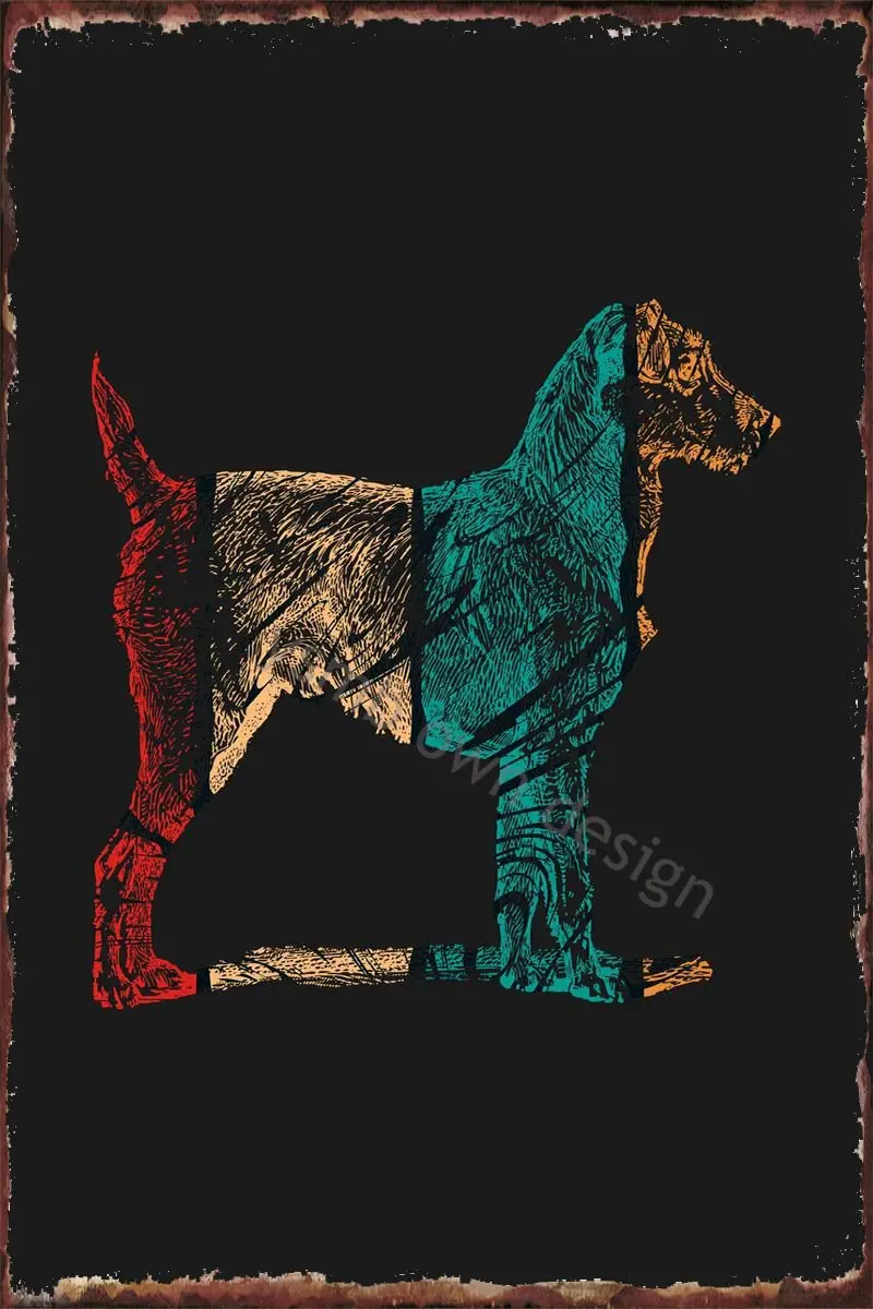 

Жестяные таблички в стиле ретро с изображением старых собак, пород животных, металлическая вывеска, оловянные таблички для декора стен, вин...