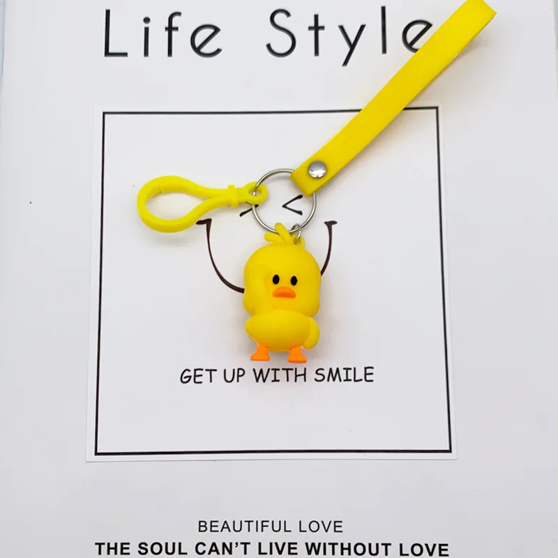 

Special Offer Wholesale Silicone Bunny Duck Bear Keychain Contracted Fashion Charm Small Decorative Christmas Birthday Gift New