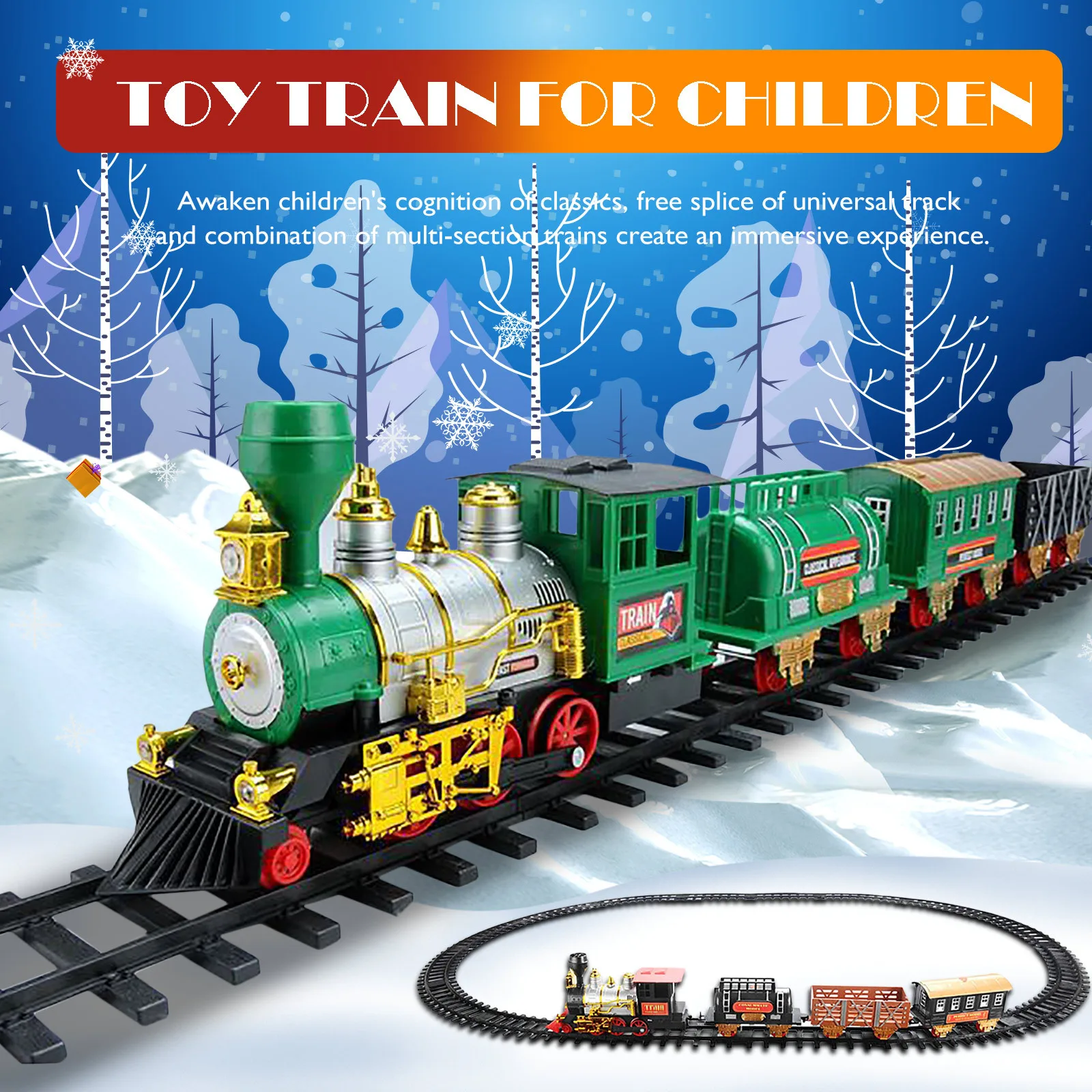 

2020 New Electric Rail Car Train Toy Children's Electric Toys Railway Train Racing Road Transportation Light Electric Kids Toys