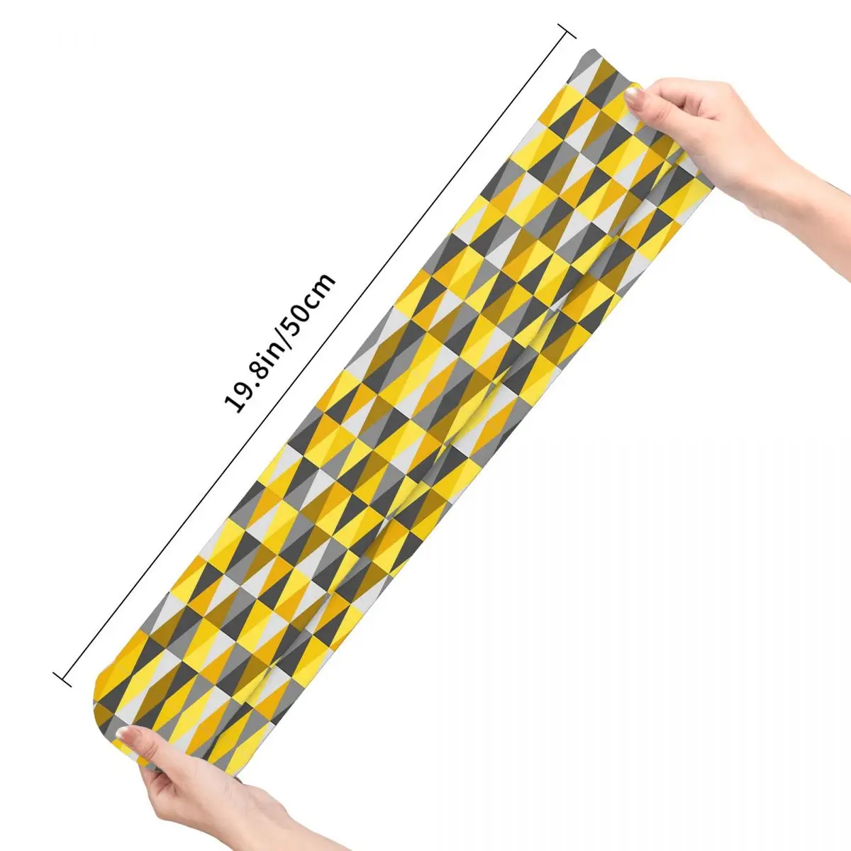 

Grey And Mustard Geometric Stretch socks movement Stocking Stocking Polyester 50cm Birthday Present Unisex Stocking