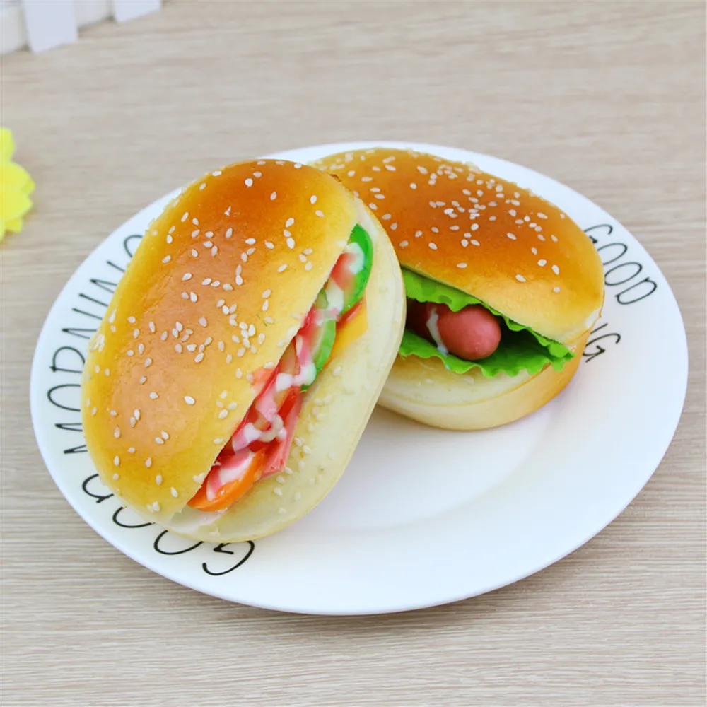

Cute Hamburger Squishy Slow Rising Cream Scented Decompression Toys Decoration Stress Relief Squeeze Toys for Kids fidget toys