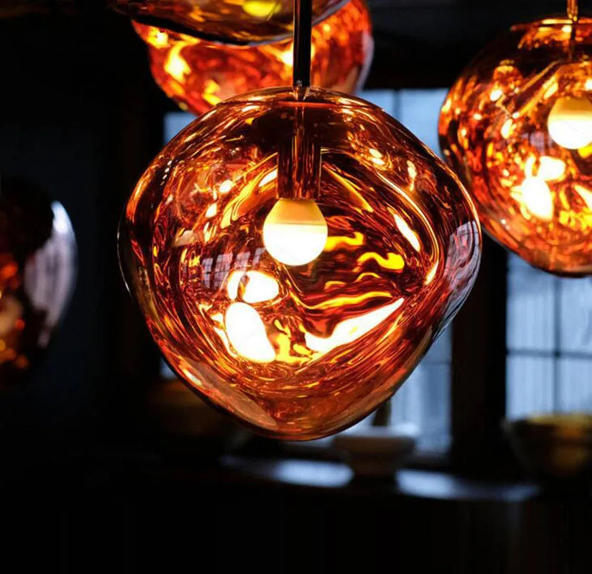 

Home LOFT Glass Lava Creative Lights Bar coffee shop Simple Scandinavian Creative Personality Black Bedroom Small Candelier Gold