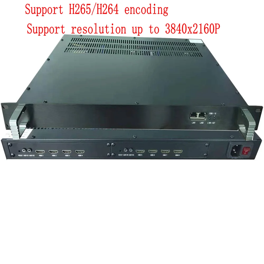 8 канальный 4K HD кодер HDMI к IP H265/264 реального времени гостиничной сети ТВ