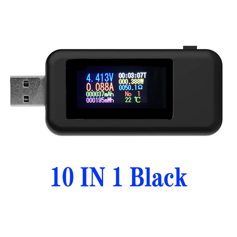 USB тестер 10 в 1 цифровой вольтметр постоянного тока амперметр измеритель