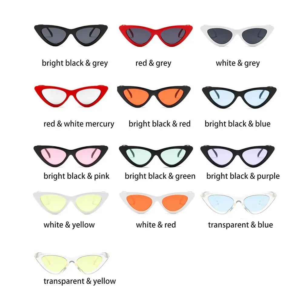 Женские солнцезащитные очки кошачий глаз в пластиковой оправе цвет ассортименте