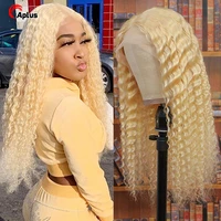 613 honey blonde lace front human hair wig deep wave lace frontal wig deepwave transparent closure wig preplucked with baby hair