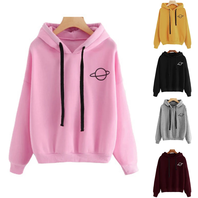 HEFLASHOR женские осенние однотонные толстовки с капюшоном на завязках модные зимние