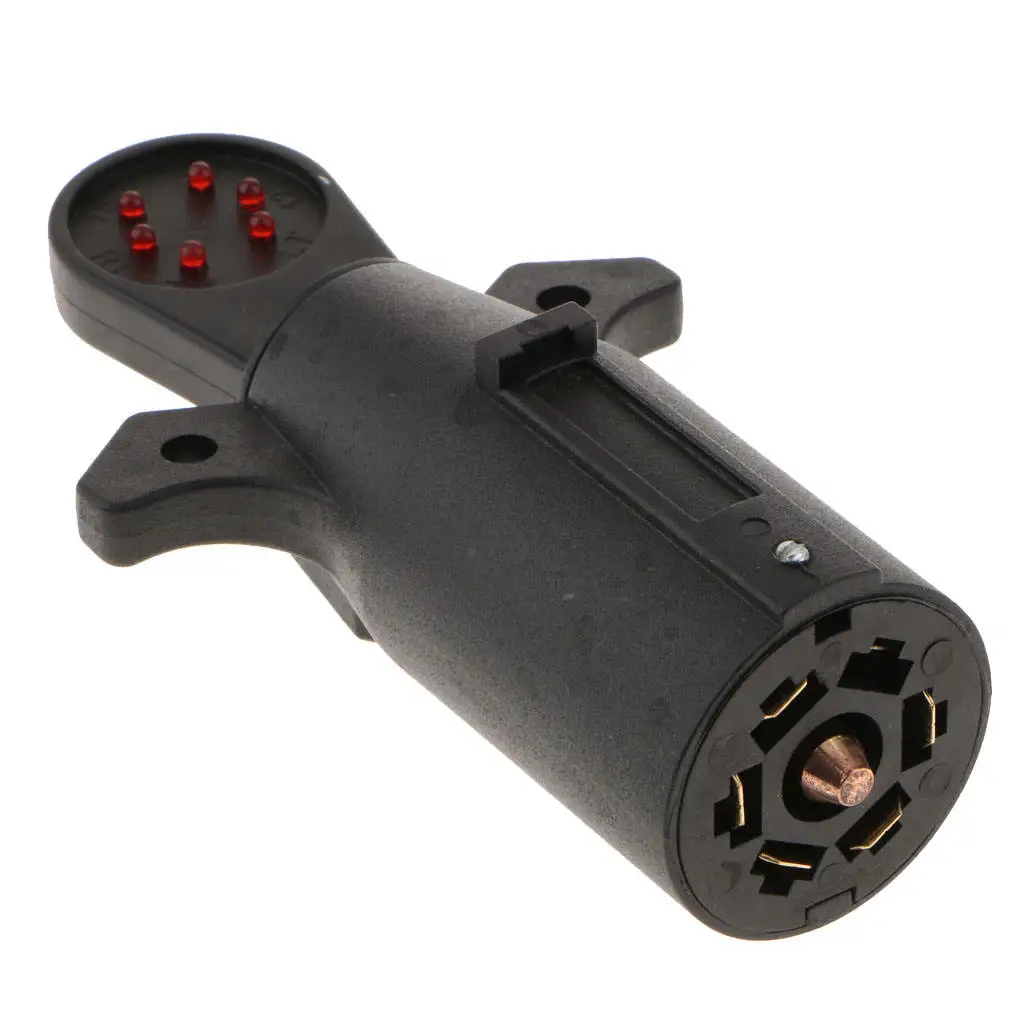 

Штырь лезвия 7-Way Round RV Style Light Plug Connector Замена коннектора прицепа