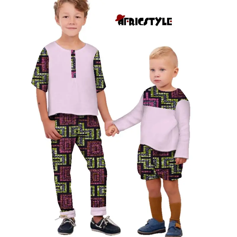 2021 African children's clothes African brothers clothing African children's wear Brother and brother two piece suit wyq439
