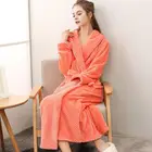 Женская Фланелевая пижама, теплый банный халат на осень и зиму, утепленная ночная рубашка для отдыха, халат-кимоно