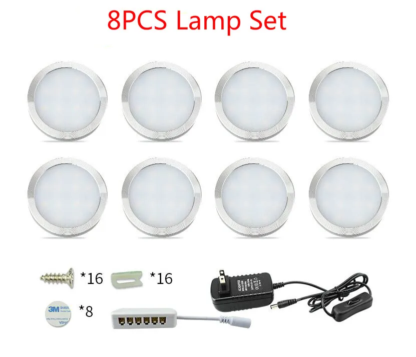 8Lamp Set 3/4/6/8/10 шт. светодиодная подсветка под шкаф Кухня светильник s 12V лампы дневного света переключатель дистанционного Управление дома шкаф для одежды шкаф витрина украшение ночной Светильник - Цвет: 8Lamp Set