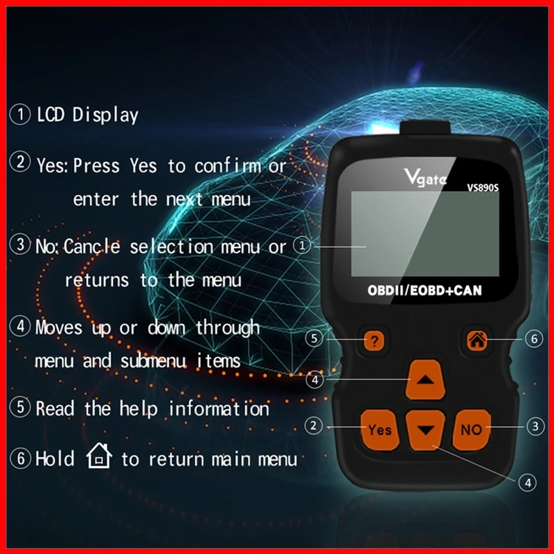 

Vgate Vs890 Vs890S Maxiscan Obd2 Can Car Bus Vs-890S