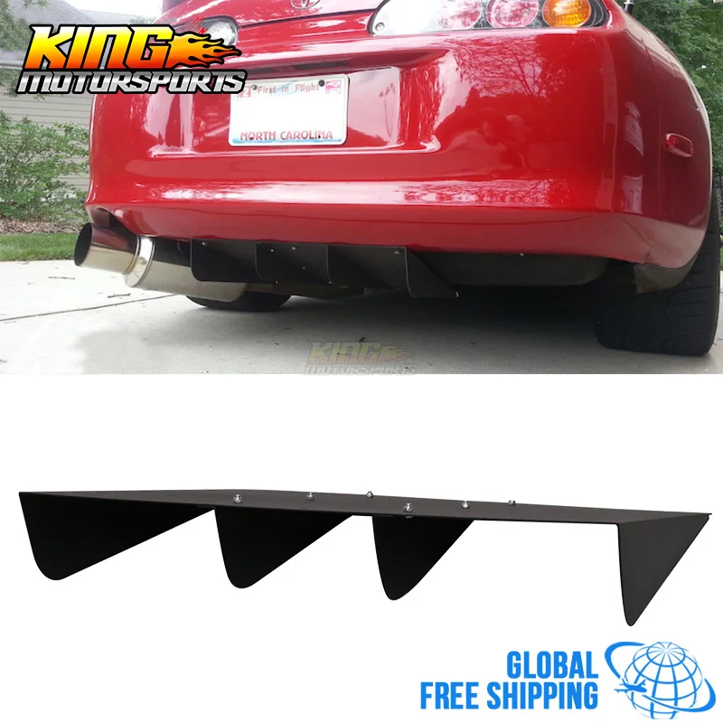 Универсальный диффузор заднего бампера текстурированный матовый черный 20 75 &quotx