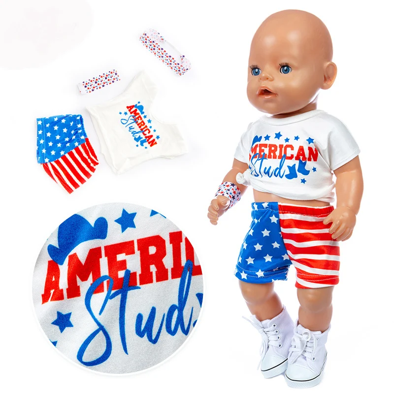 Короткий спортивный костюм куклы одежда подходит для 17 дюймов 43 см Одежда