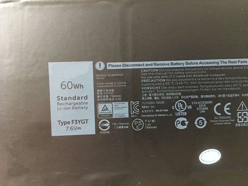 Оригинальный аккумулятор SupStone F3YGT 2X39G для ноутбука Dell Latitude 12 7000 E7280 E7290 E7380 E7390 E7480
