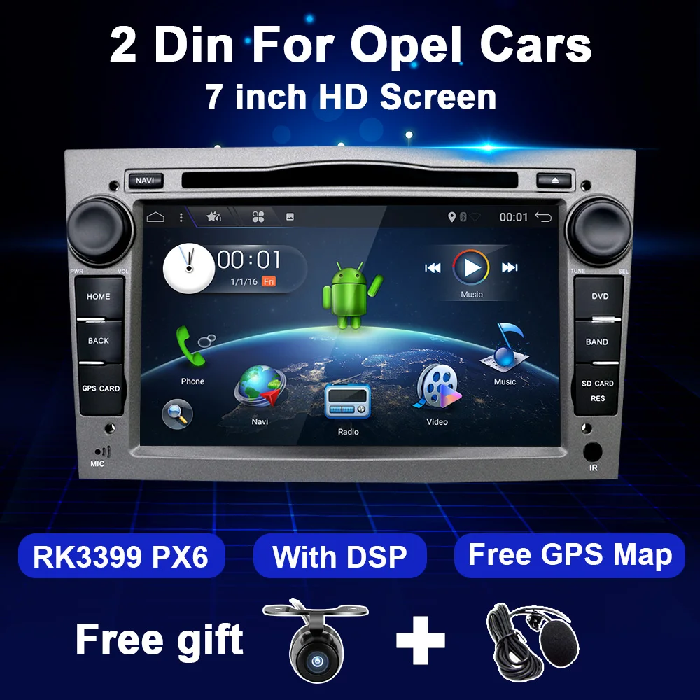 4G + 64G Android 2 Din Автомобильный Радио DVD для Opel Astra H J 2004 Vectra Vauxhall Antara Zafira Corsa C D Vivaro Meriva