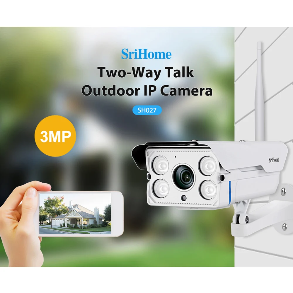 IP-камера Sricam SH027 3 Мп Wi-Fi 5-кратный зум IP66 водонепроницаемая | Безопасность и защита