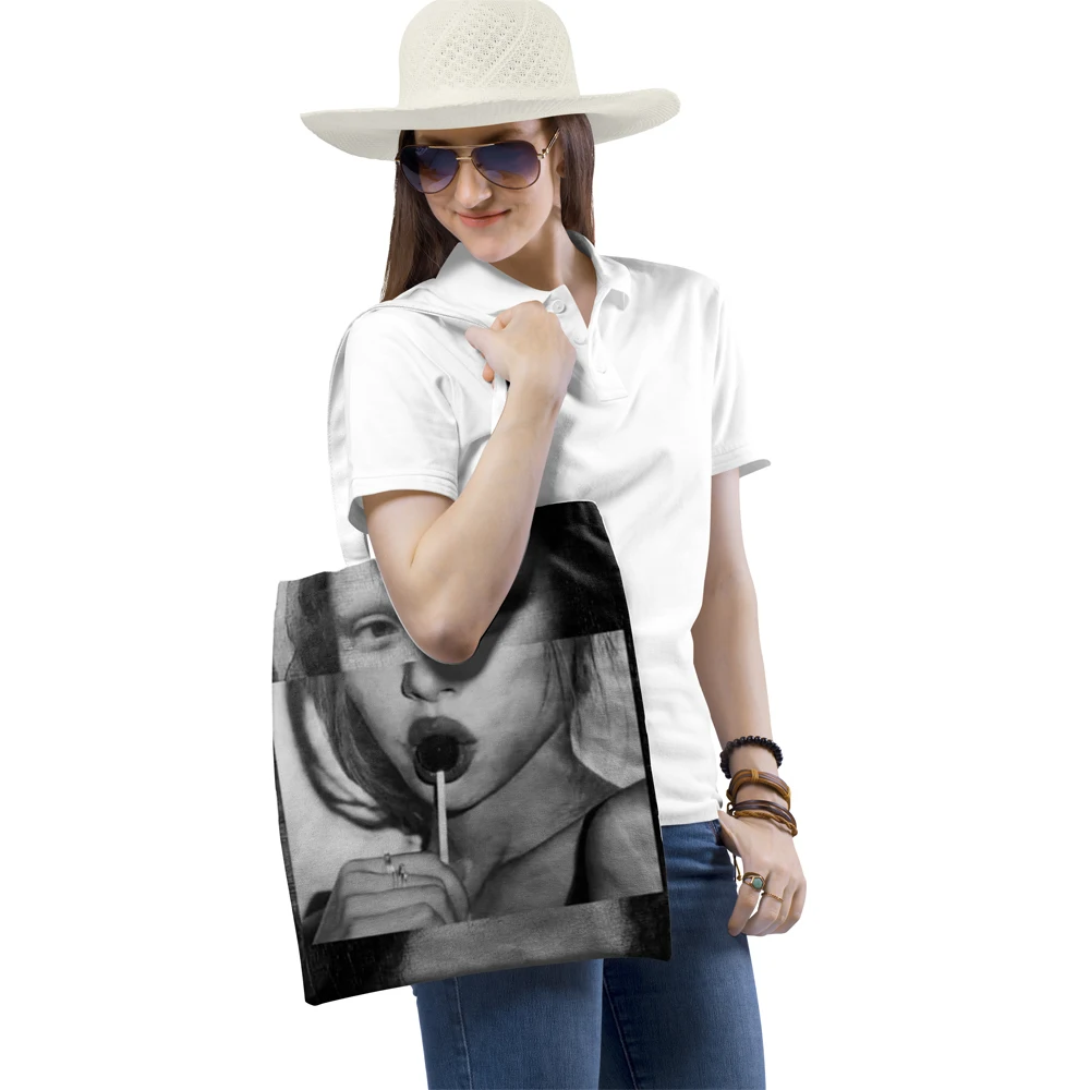 

Fashion Women Foldable Canvas Handbag Tote Casual Large Capacity Shopping Shoulder Bags Girls Tote Handbag
