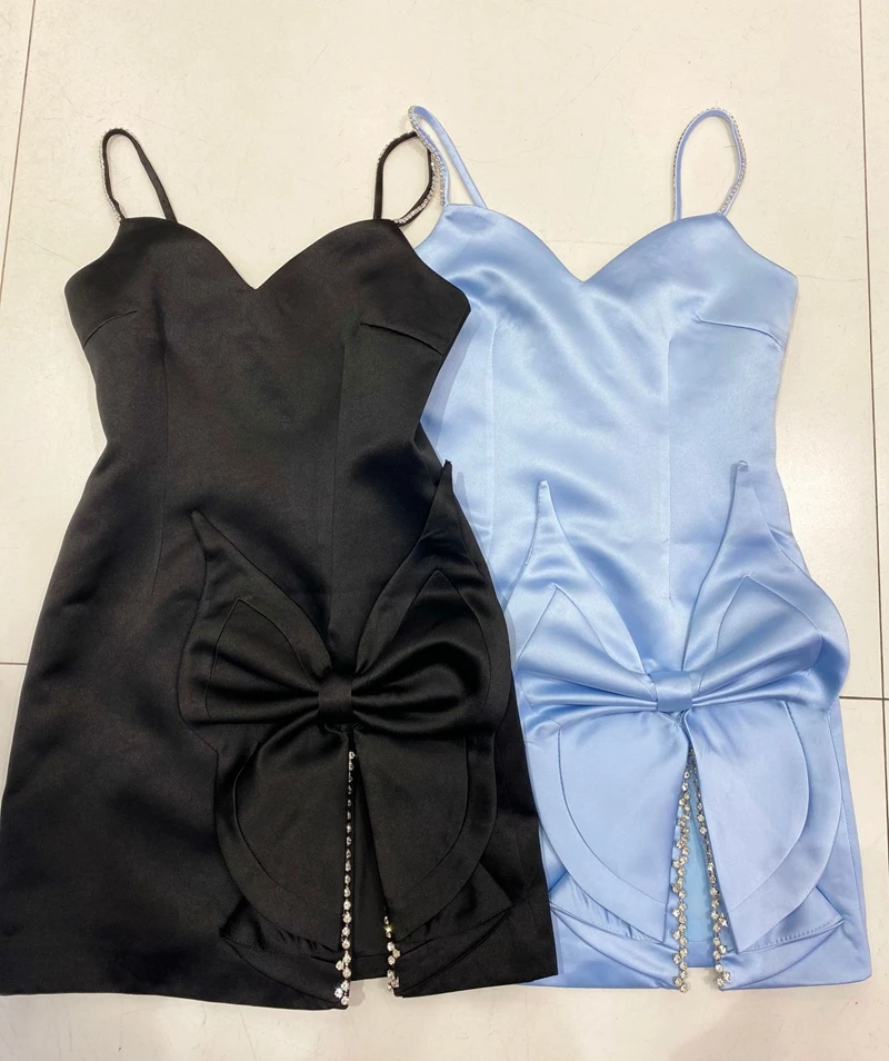 

2021 Woman Black Blue Spaghetti Strap Dresses