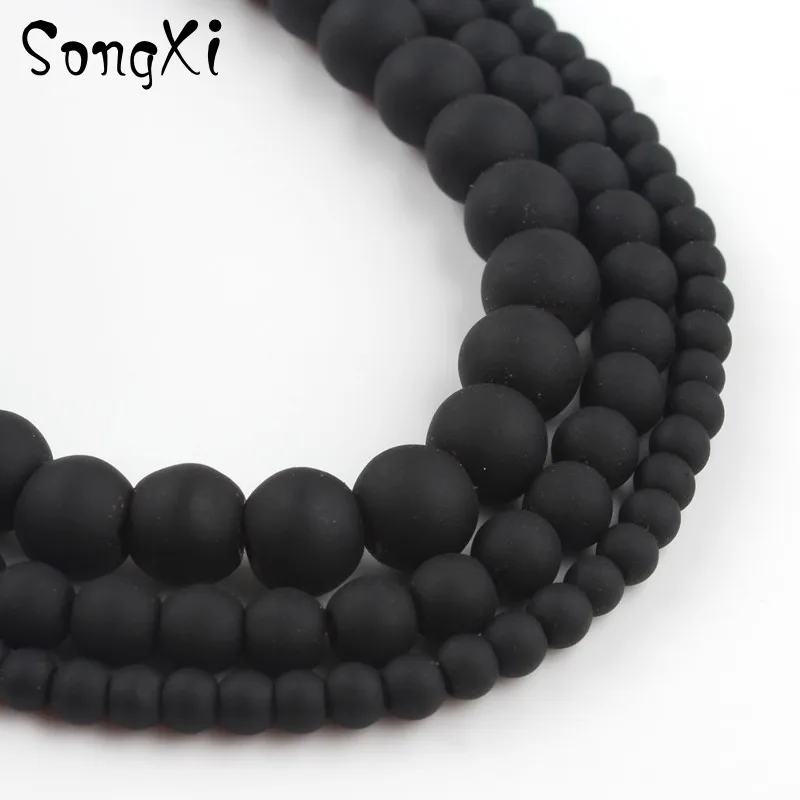 4 6 8mm Natural Stone Beads Black Hematite Round Loose for Beadwork Jewelry Making DIY Bracelet Necklace Wholesale 15 Inch | Украшения и