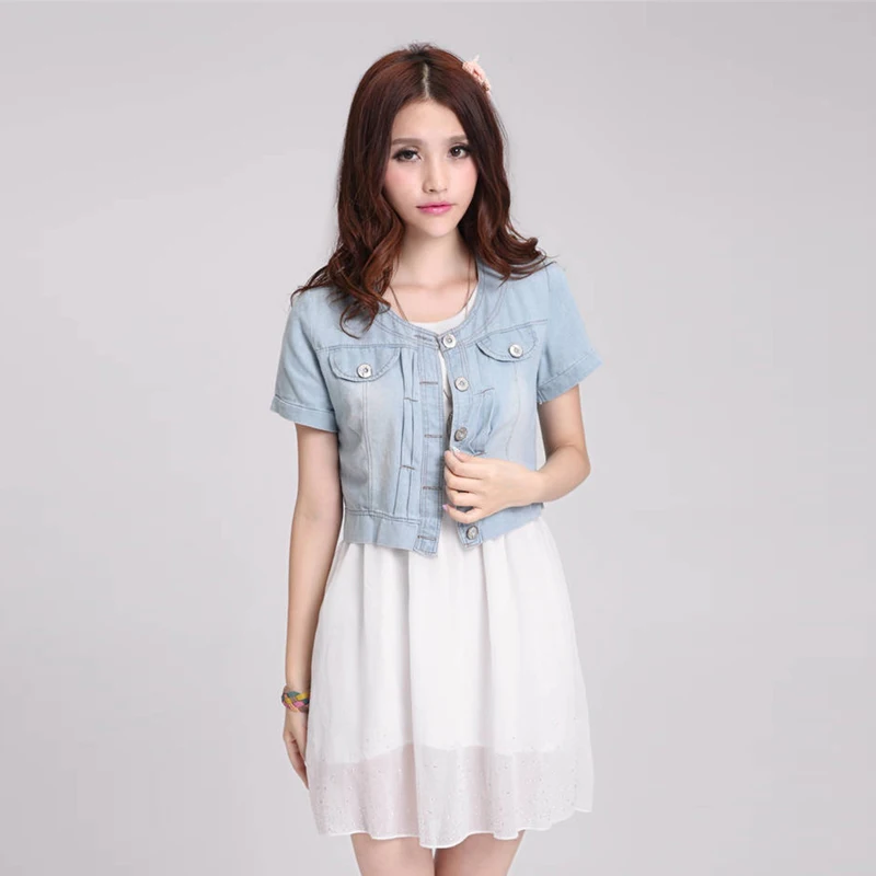 Женские джинсовые куртки для фитнеса модные пальто с коротким рукавом