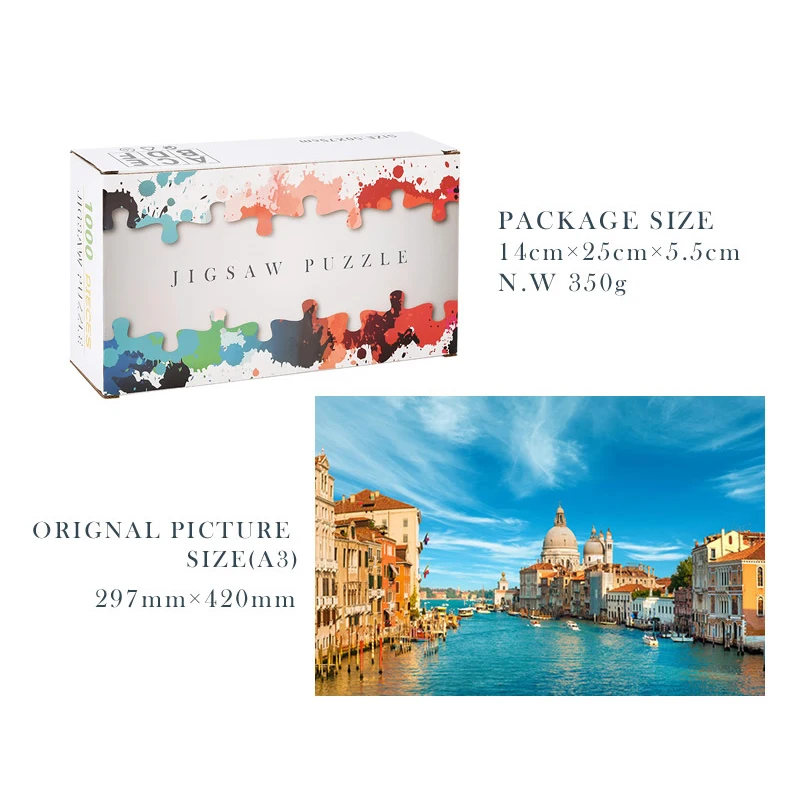 Пазлы 1000 штук деревянные сборочные картины радужные пейзажные игрушки для