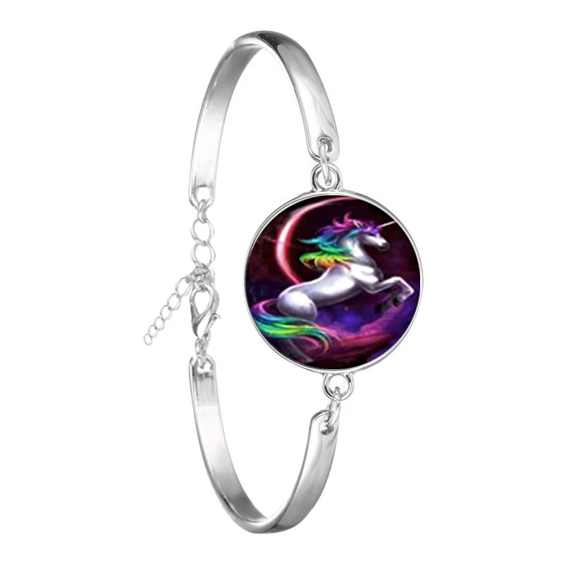 Браслет с радужной лошадью стеклянный браслет для девочек детский подарок на