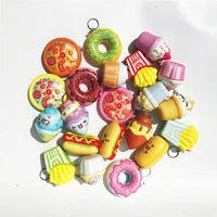 funny cute simulation fries burger bread donut food soft squeeze slow rebound toy keychain childrens promotional gift pendant