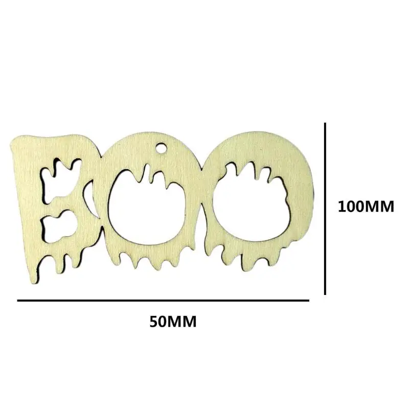 10 шт. деревянные бу Цепи слово Подвески ручной работы для Хэллоуина Крытый