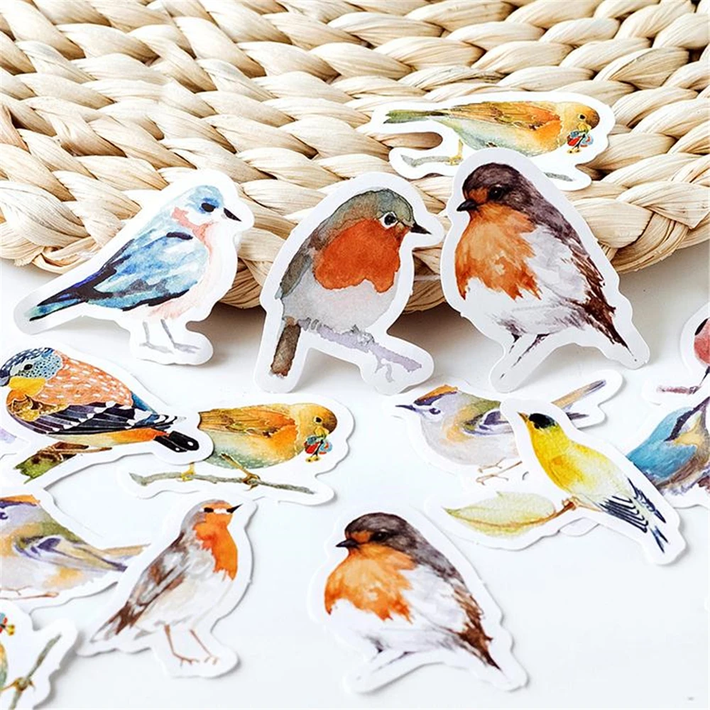 45 шт./кор. креативные карманные книги наклейки с дизайном птицы декоративные