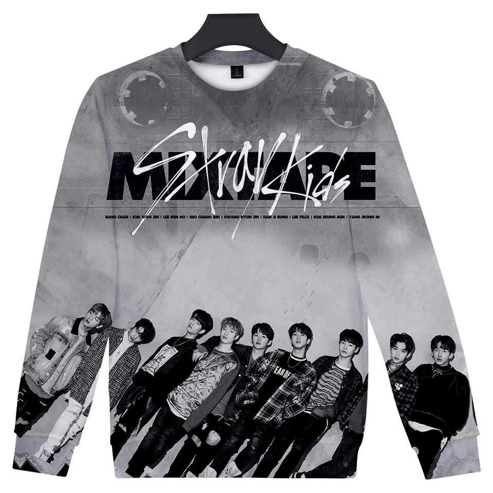 

Stray children 3D round neck printed sweatshirt men and women fashion Kpop long sleeve sweatshirt hot casual streetwear