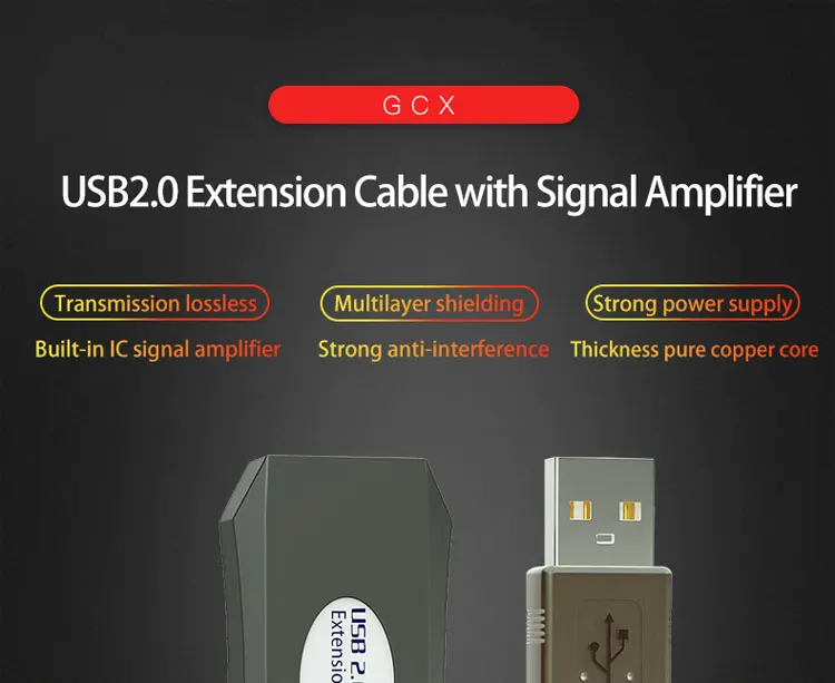 USB 2,0 Мужской и женский кабель для передачи данных Активный ретранслятор USB2.0 УДЛИНИТЕЛЬ шнур с IC усилитель USB удлинитель 10 м 5 м 15 м 20 м