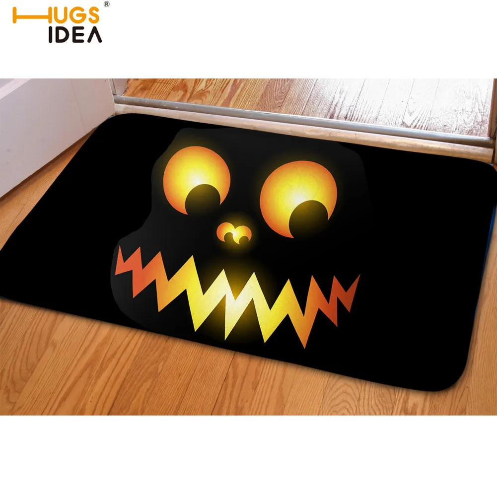 HUGSIDEA коврик на пол с изображением тыквы Хэллоуин нескользящий меховой для