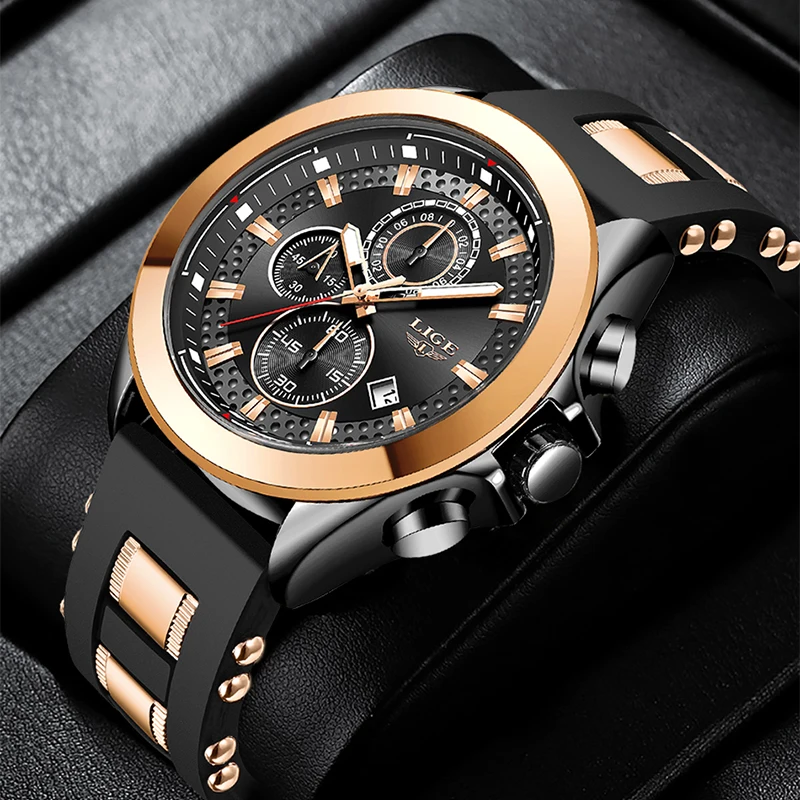 

Relogio Masculino LIGE New Men Watch Top Brand Luxury Sport Watches Mens Waterproof Quartz Clock Casual Military WristWatch+Box