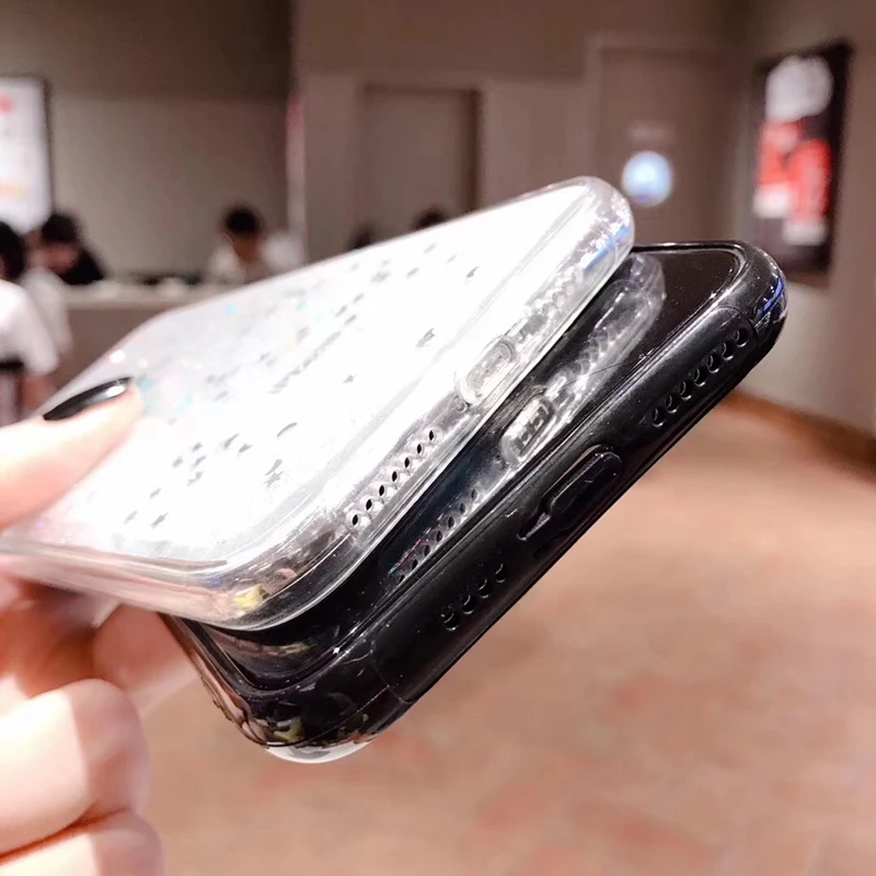 Блестящий чехол для iPhone 12 11 Pro Max 6 6s 8 7 Plus XR X XS SE 2020 блестящий мягкий прозрачный