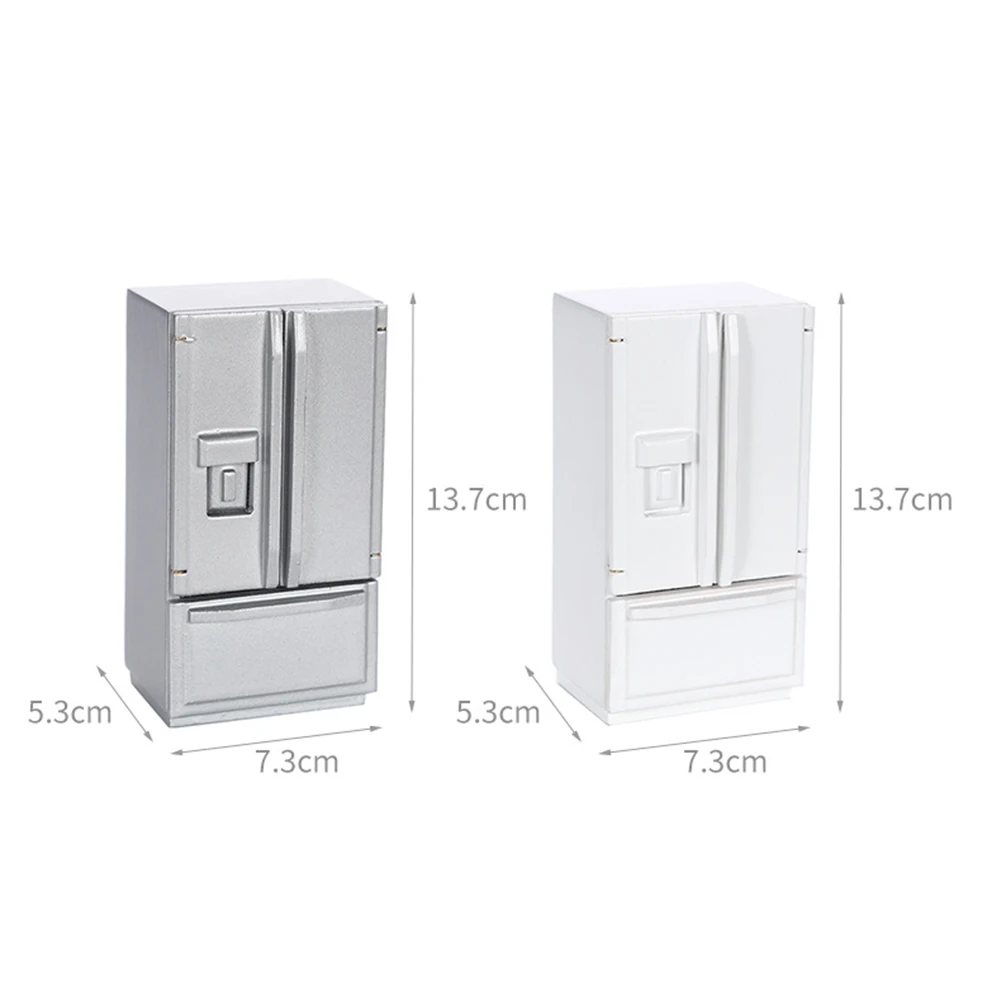 

Dollhouse Mini Refrigerator Furniture Model Kitchen Scene Wooden Double Door Simulation Refrigerator Dollhouse Accessories#22