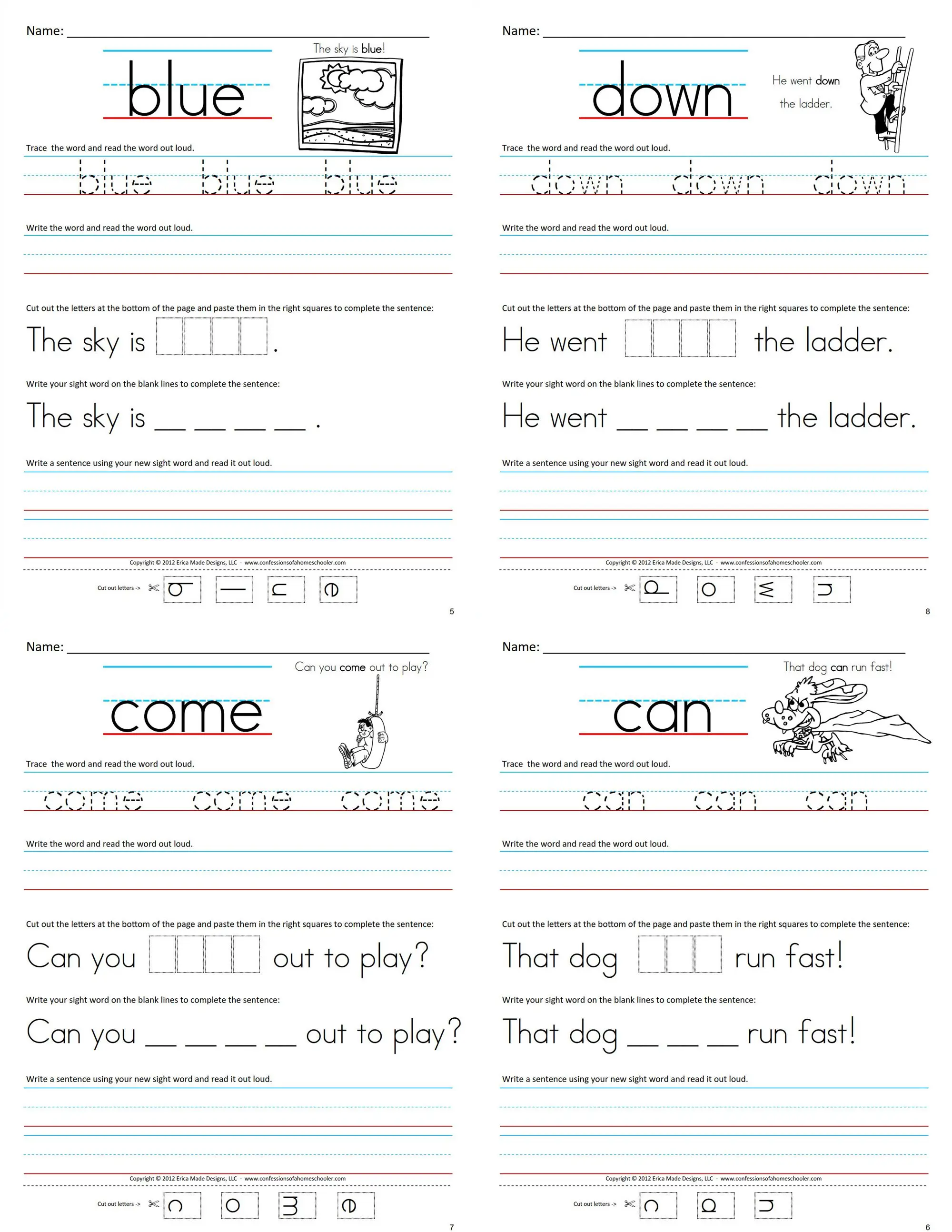 Educational Toys Children Learn English Homework Sight Word WorkSheets Coloring Practice Book Kids Books for | Игрушки и хобби