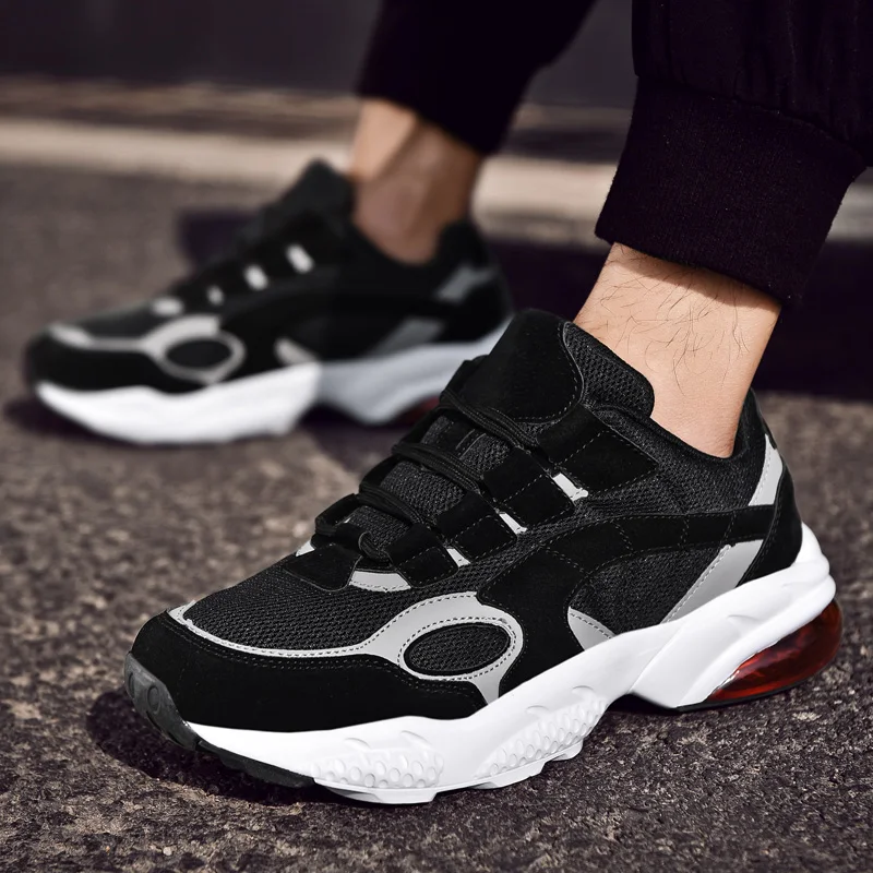 

Chunky Sneakers Men Fashion Platform Sports Shoes Air Cushion Running Shoes Breathable Mesh Mens Outdoor Casual Walking Shoes