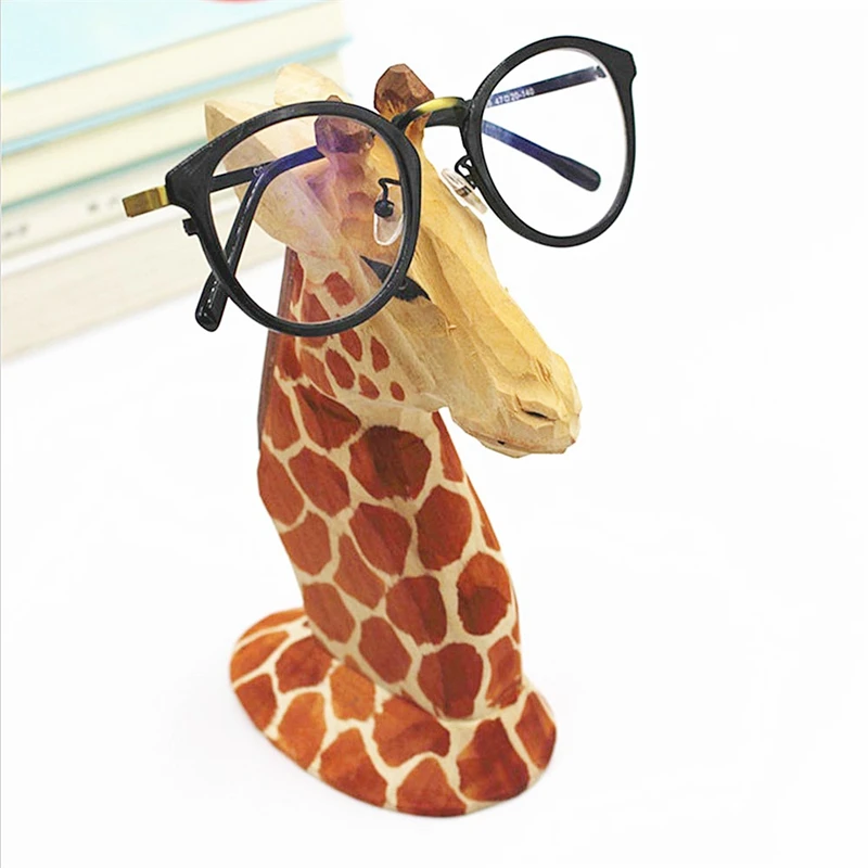 Деревянный ручной резной держатель для очков работы нос Жираф подставка