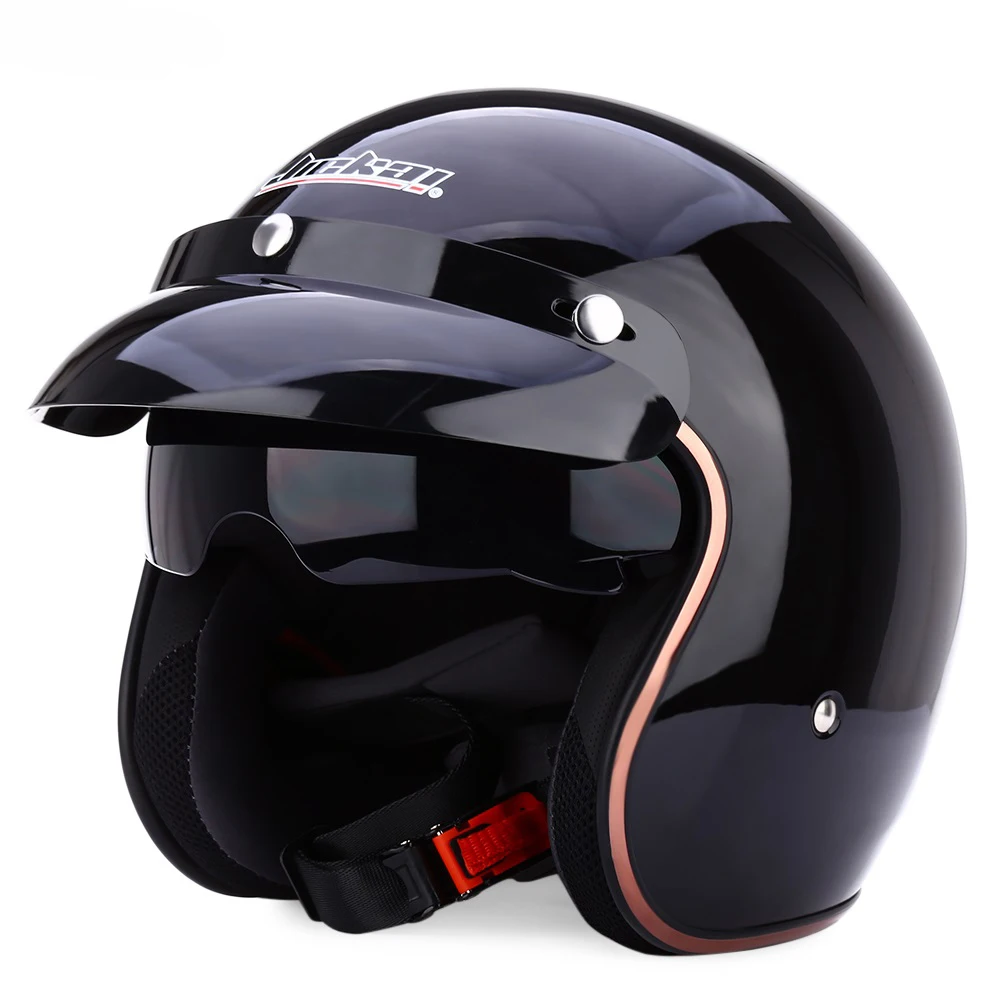 

JIEKAI Motorcycle 3/4 Half Helmets Retro Open Face Protection Safe Riding Scooter Helmet Head Smoke Visor Cascos
